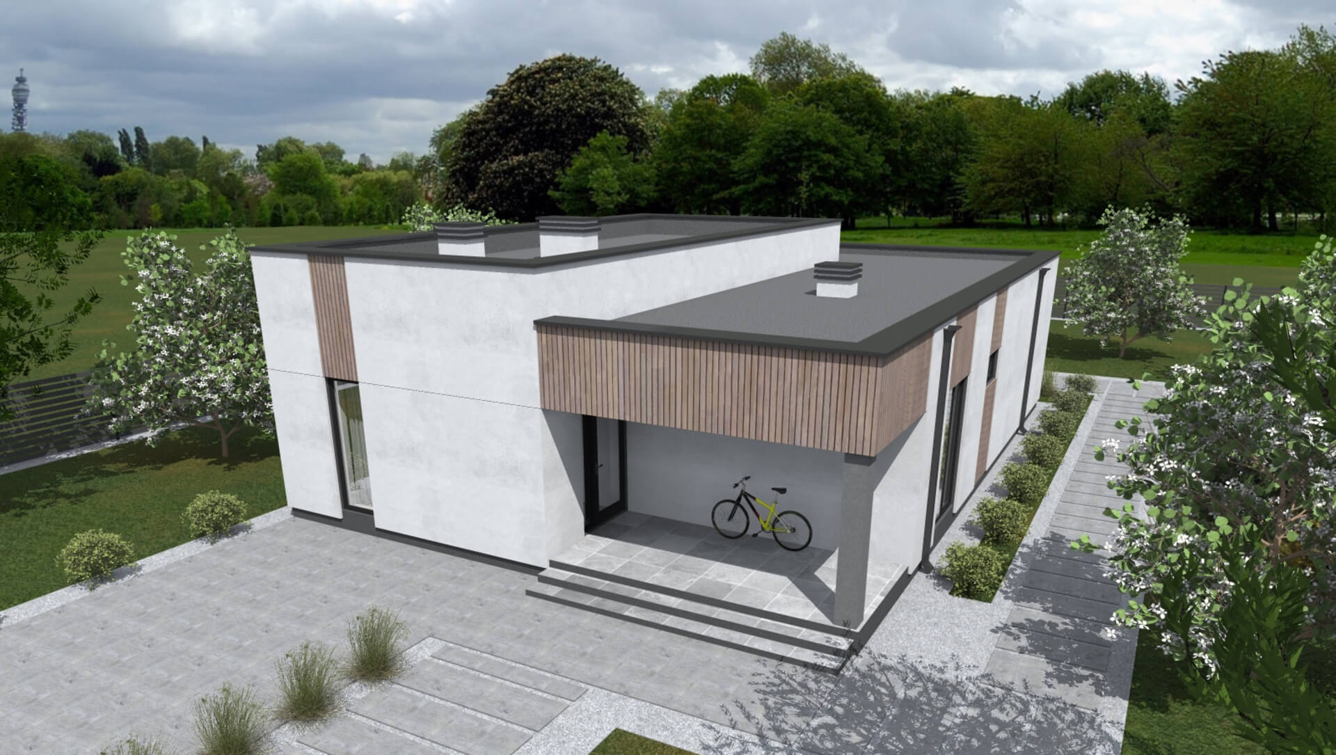 Норхельм ПазлХаус, крыша плоская