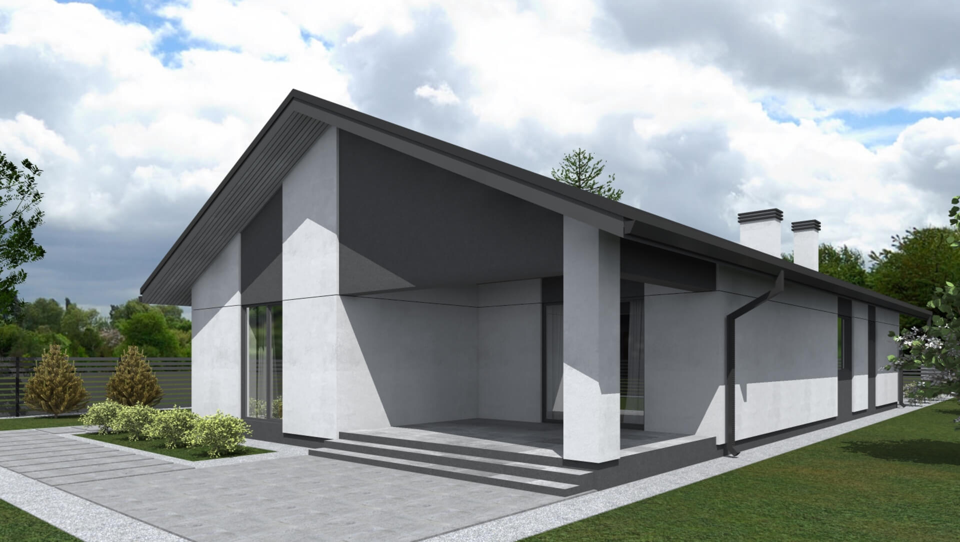 Тидберг ПазлХаус, крыша скатная