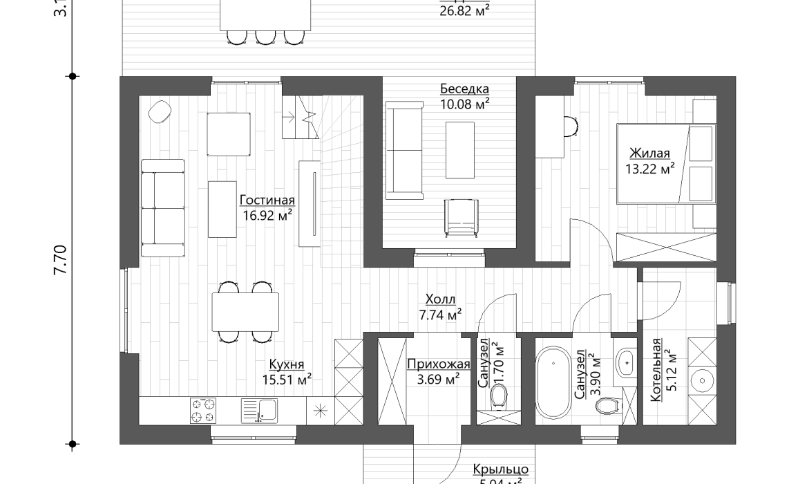 милый дом 2 этажа 2 129м2 (терр и 3 спальни)