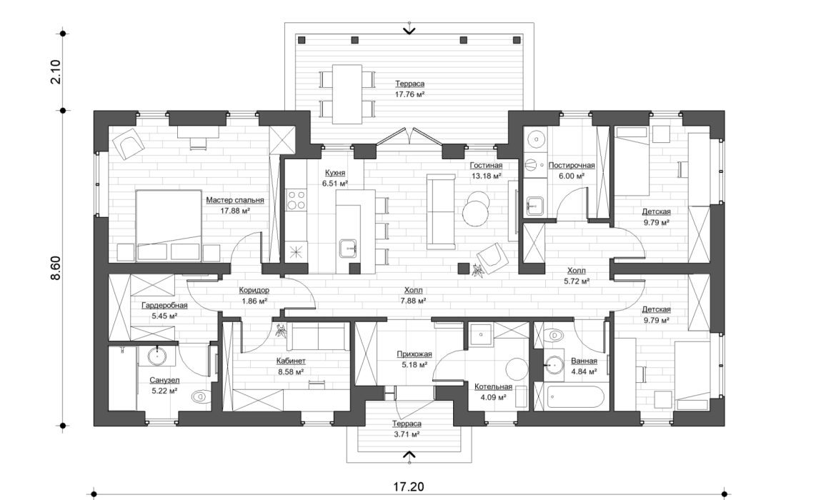 Планировочное решение 140 м²