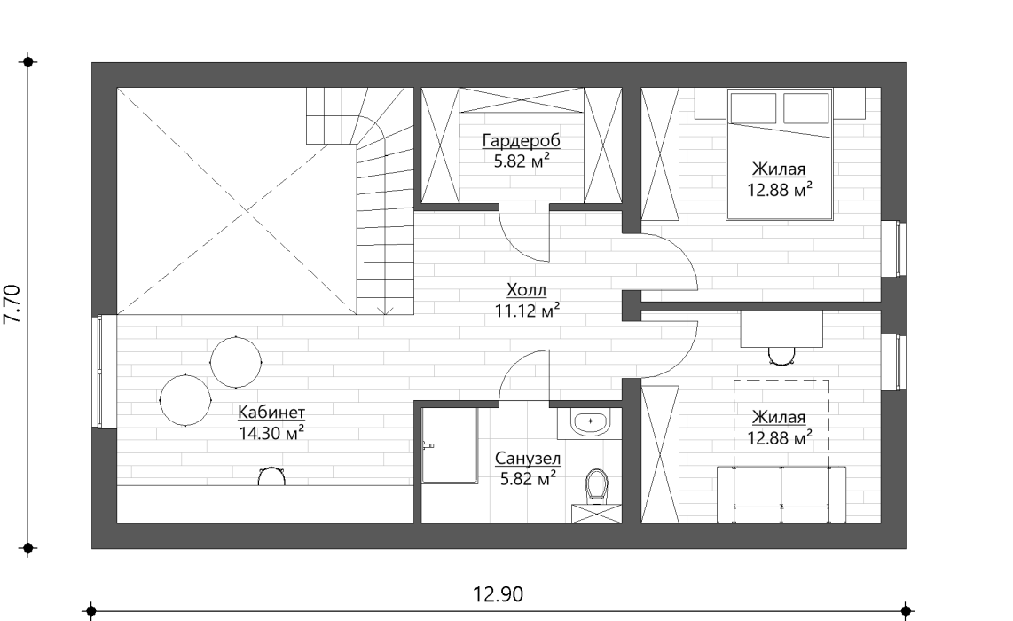 милый дом 2 этажа 4 (2сп + на 2 эт мастер-сп)
