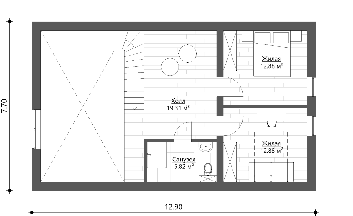 милый дом 2 этажа 2 129м2 (терр и 3 спальни)
