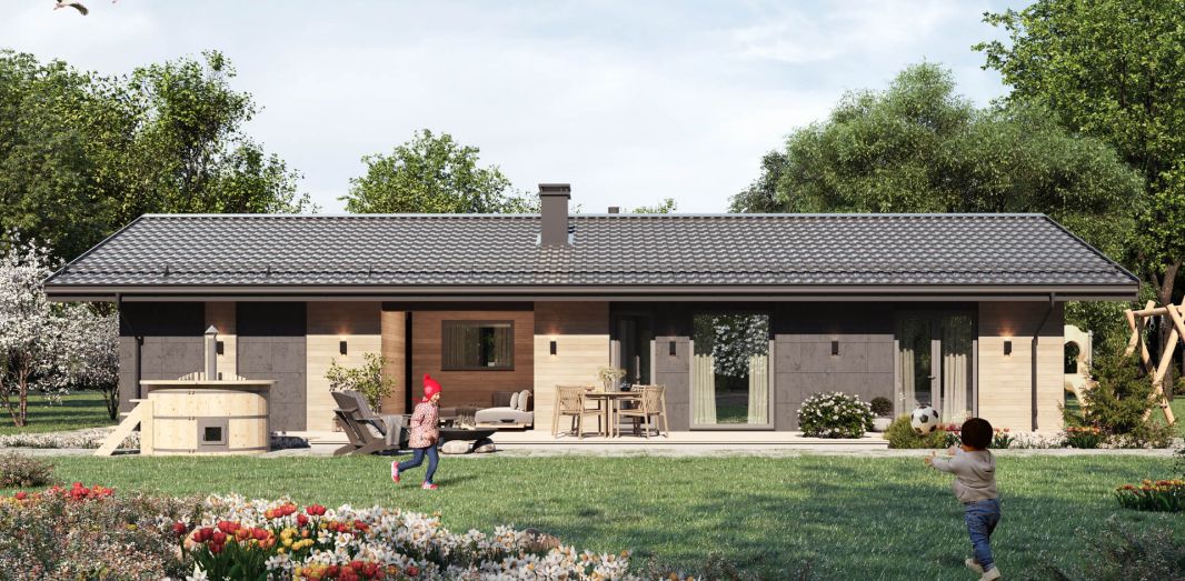 Милый дом 3, терраса и баня гостиная боковая 108м2