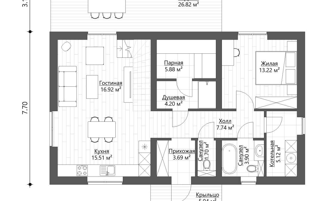 милый дом 2 этажа 4 (2сп + на 2 эт мастер-сп)